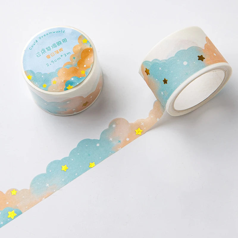 Masking_Tape_Nuages_Kawaii bleu orange
