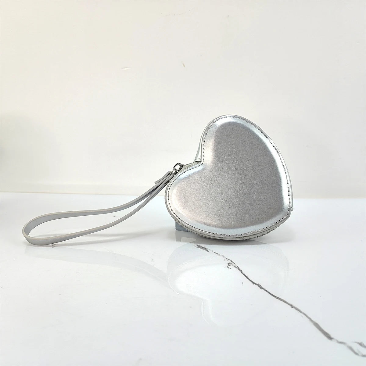 Portefeuille Kawaii Coeur argent