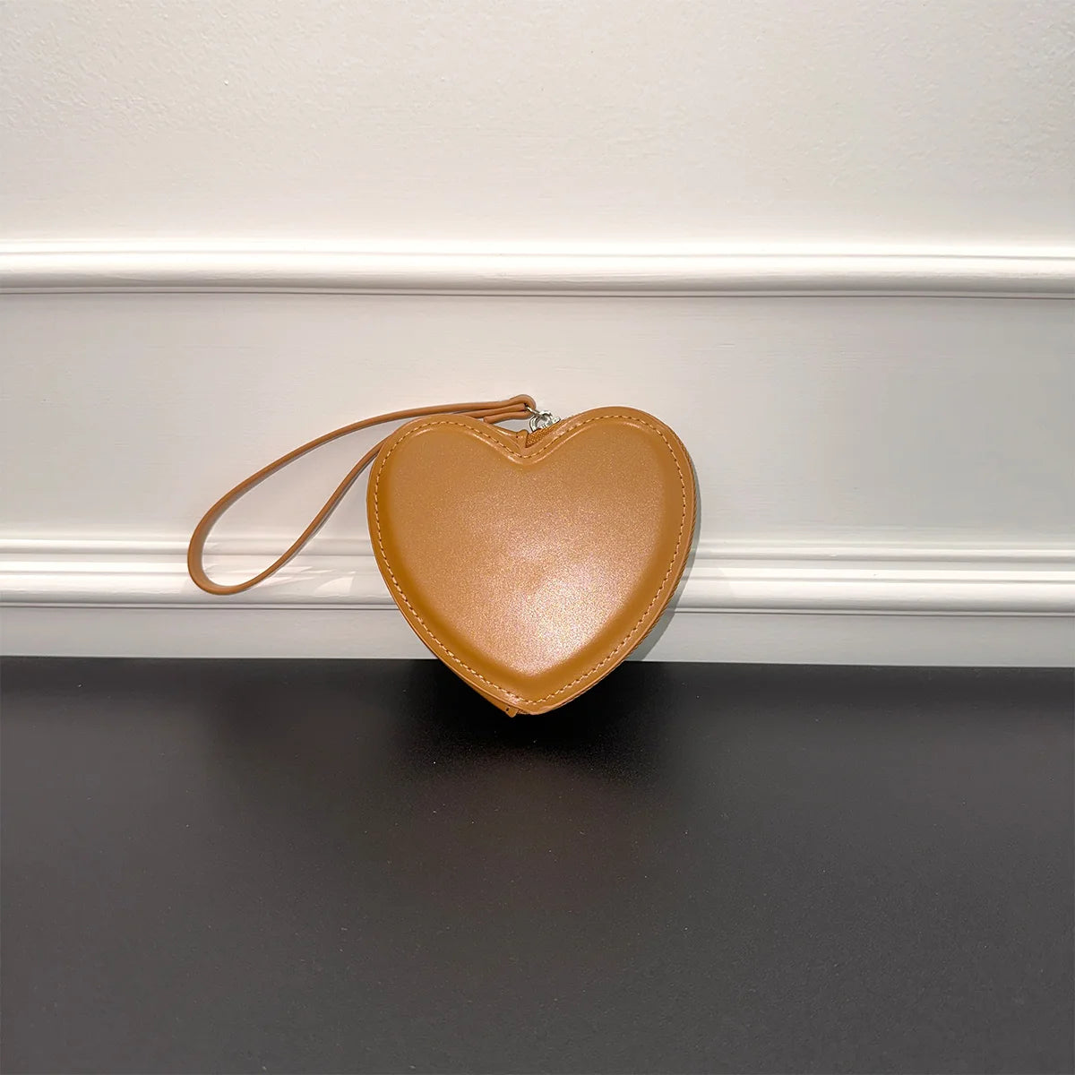 Portefeuille Kawaii Coeur marron