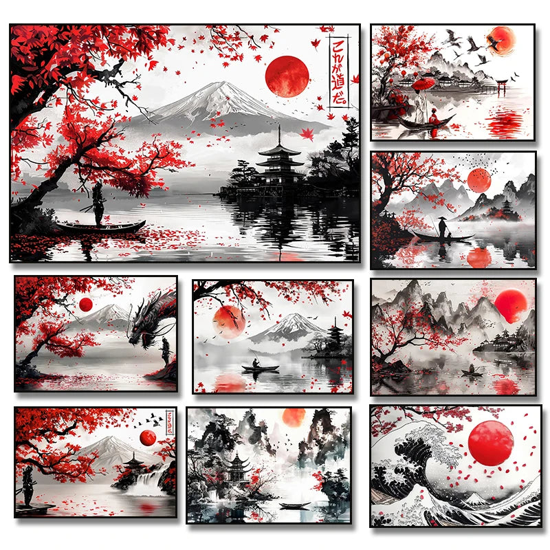 Poster Japon Couleurs Traditionnelles Assortiment