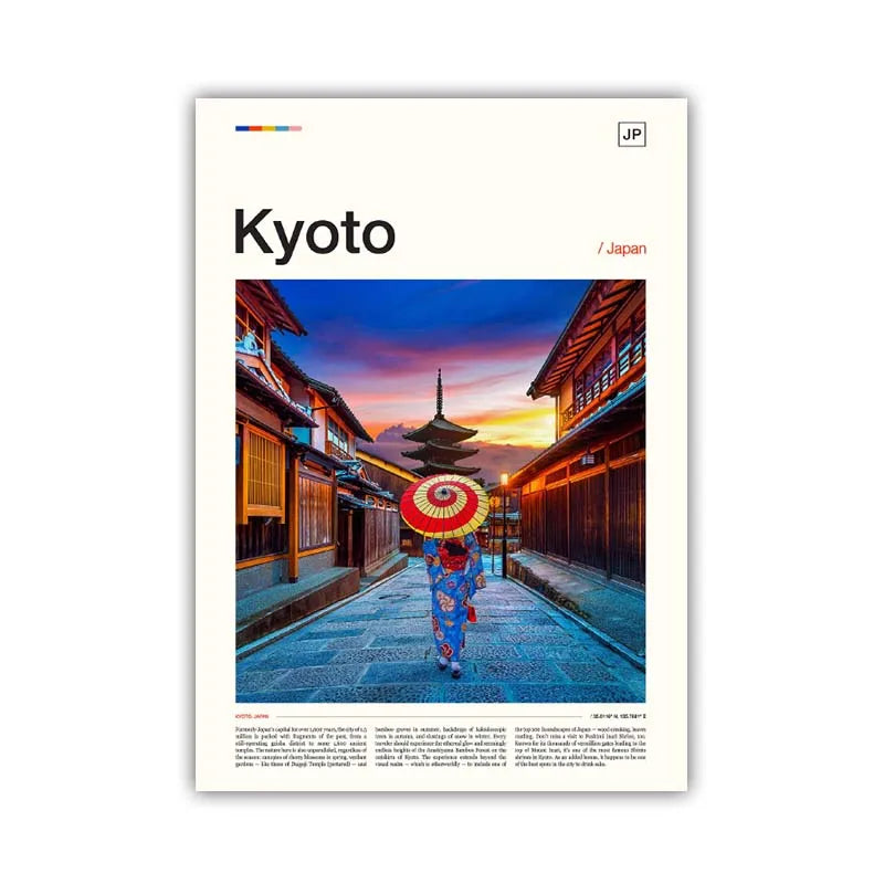 Poster Japon Kyoto crepuscule
