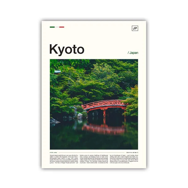 Poster Japon Kyoto foret