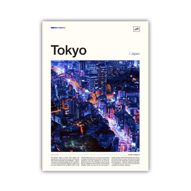 Poster Japon Tokyo nuit