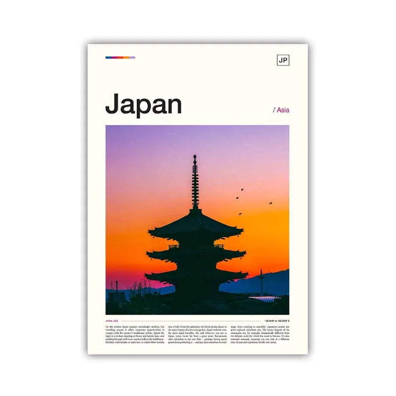 Poster Japon temple