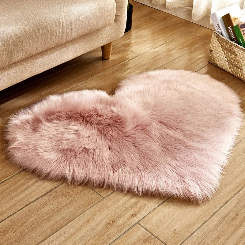 Tapis Kawaii Coeur Doux rose