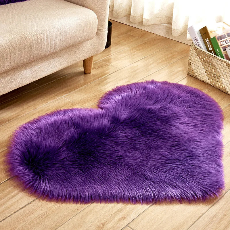 Tapis Kawaii Coeur Doux violet