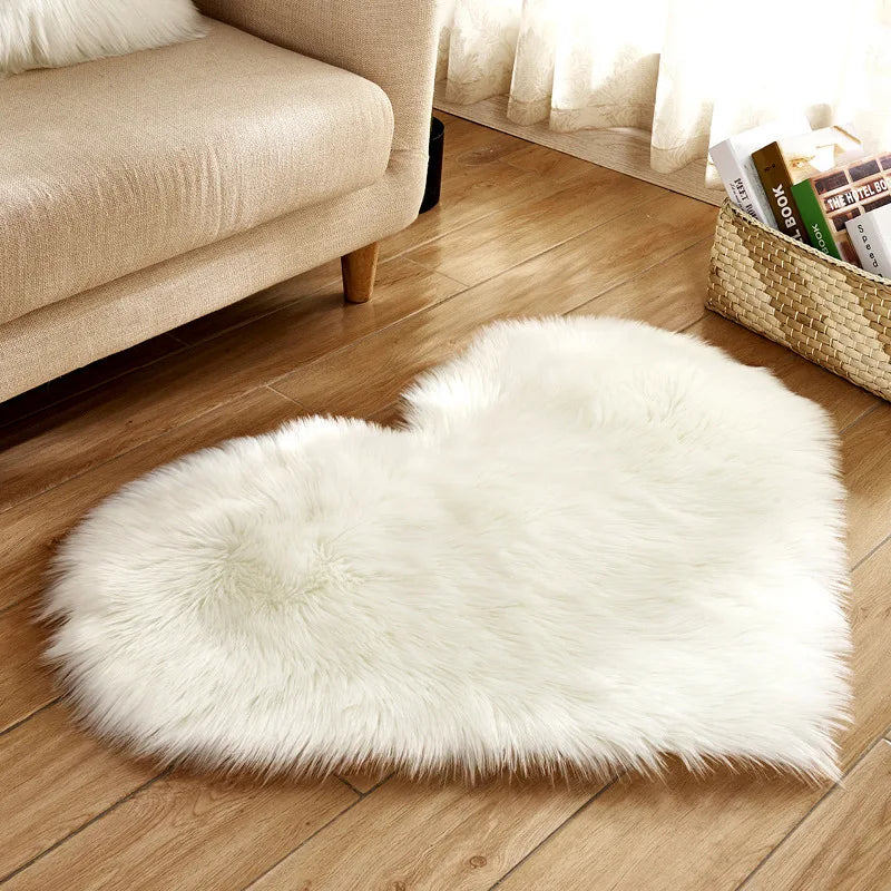Tapis Kawaii Coeur blanc