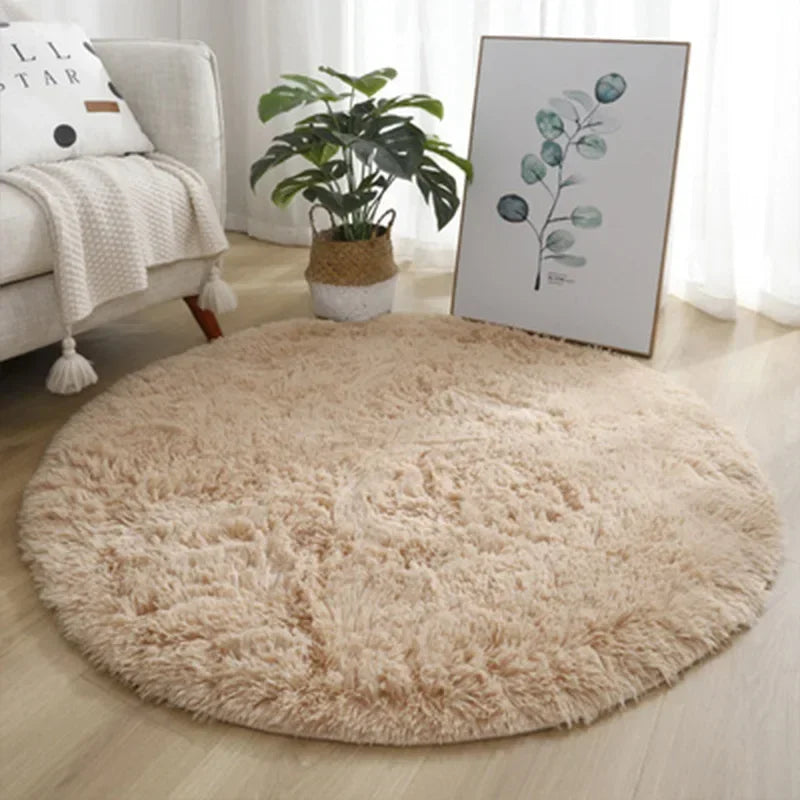 Tapis Kawaii circulaire beige