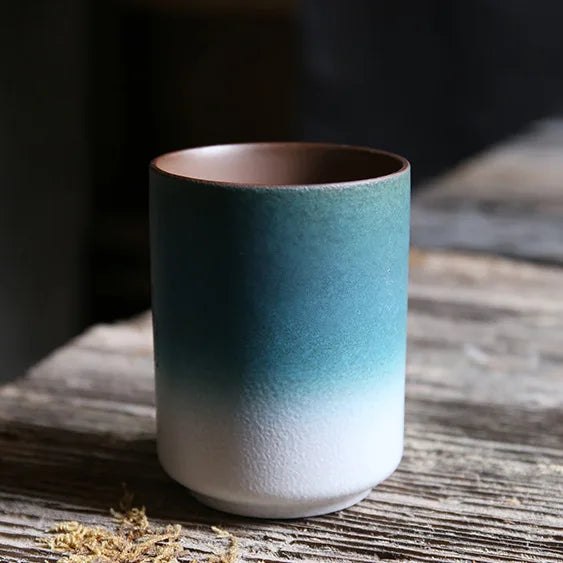Tasse en Gres Style Japonais bleu et blanc