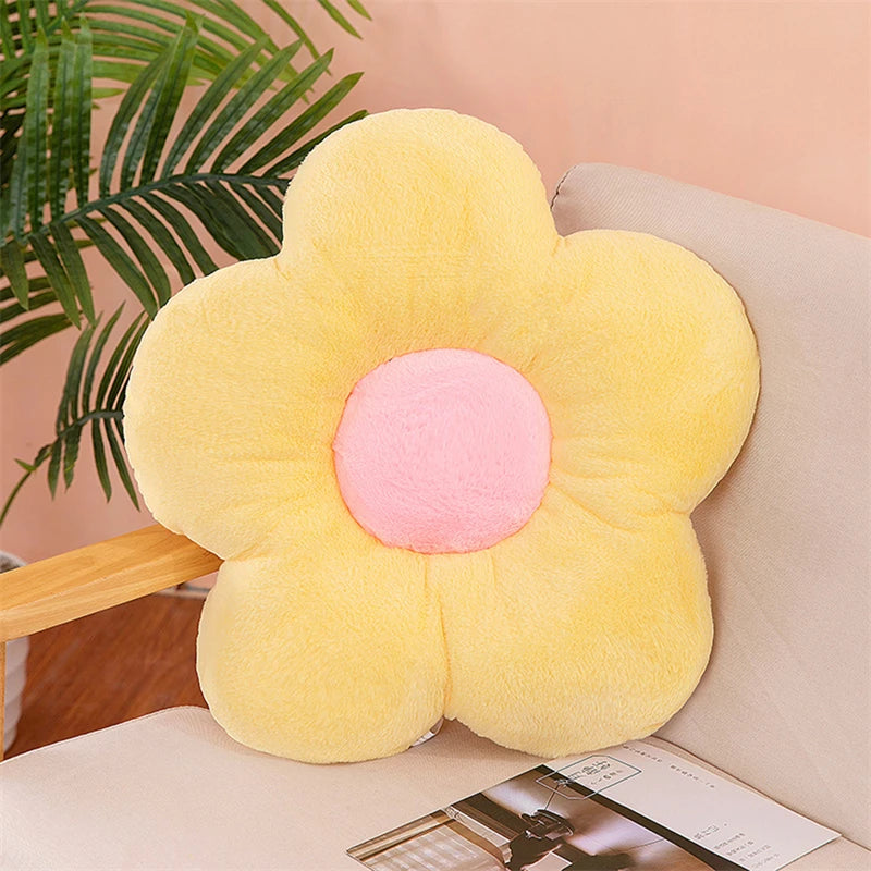 Coussin Kawaii Fleur jaune