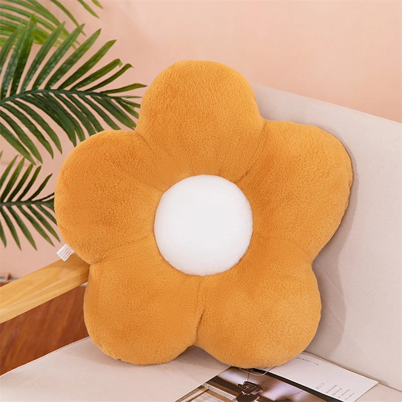 Coussin Kawaii Fleur marron
