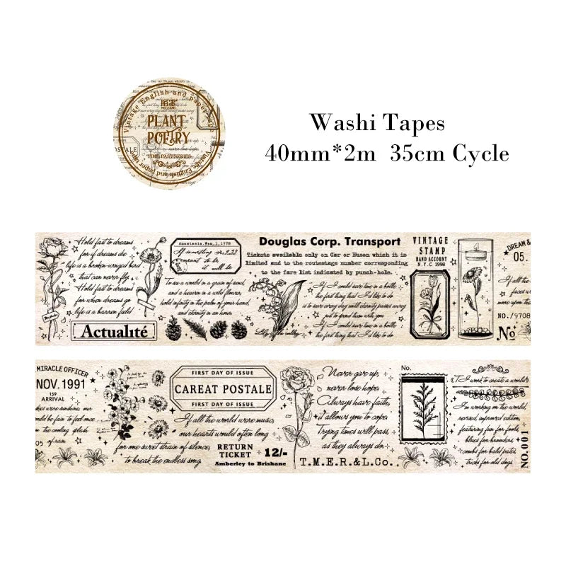 Masking Tape Vintage herbier