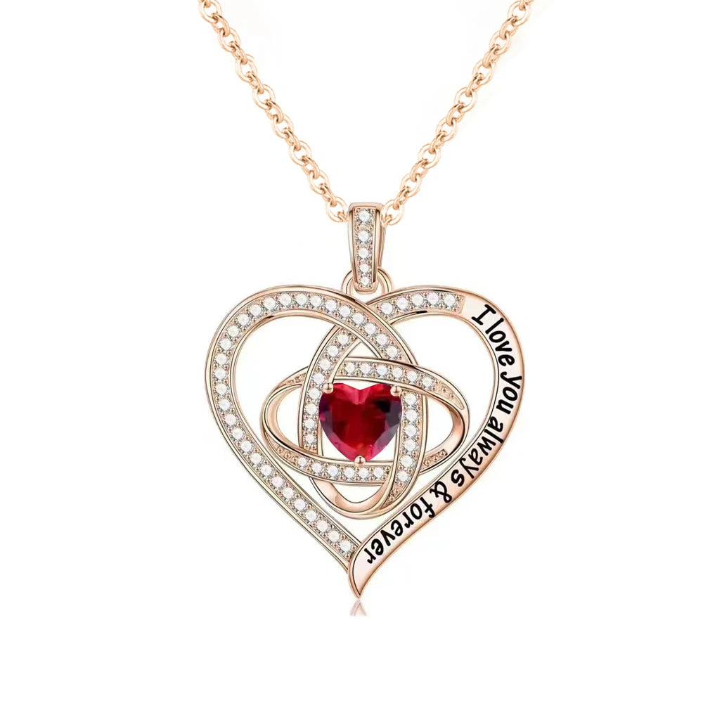 Pendentif Kawaii Cœur Zircon entrelace