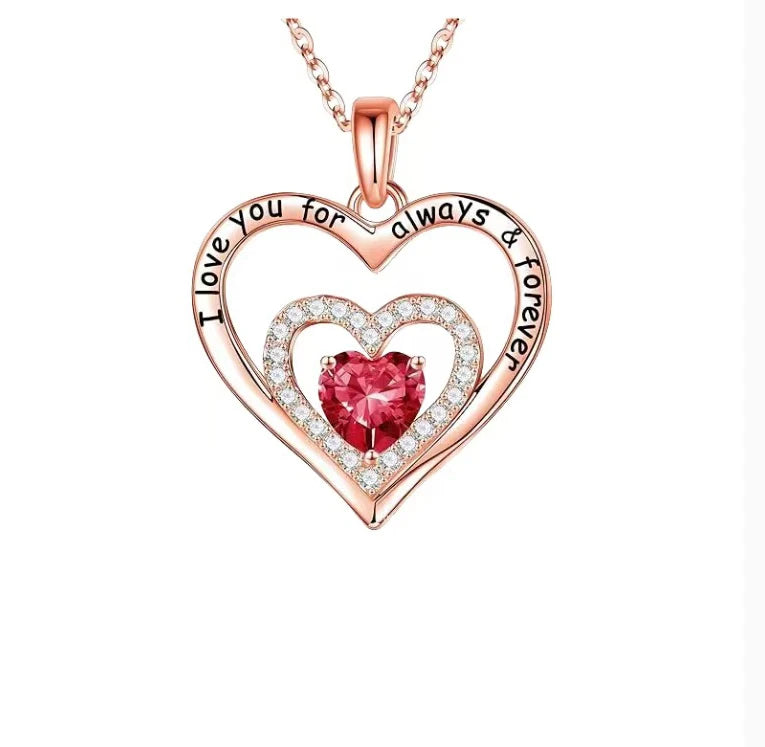Pendentif Kawaii Cœur Zircon i love you always