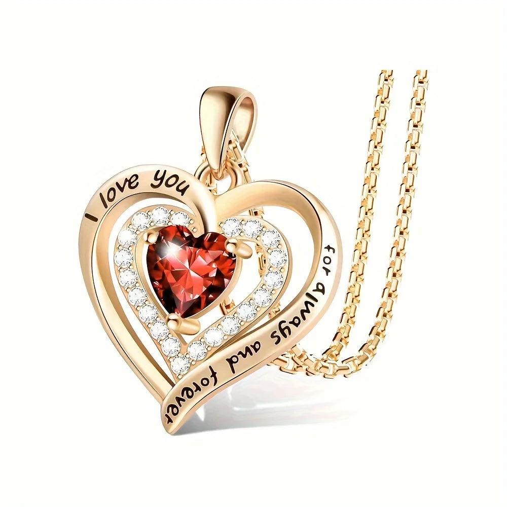 Pendentif Kawaii Cœur Zircon i love you dore