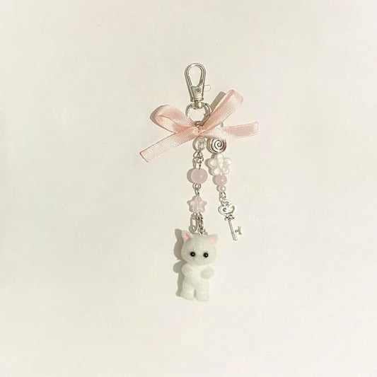 Porte Clé Kawaii Chat blanc