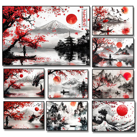 Poster Japon Couleurs Traditionnelles Assortiment