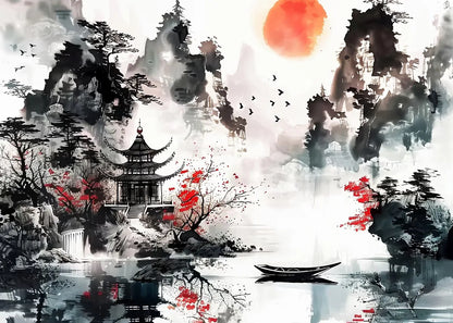 Poster Japon Couleurs Traditionnelles Composition