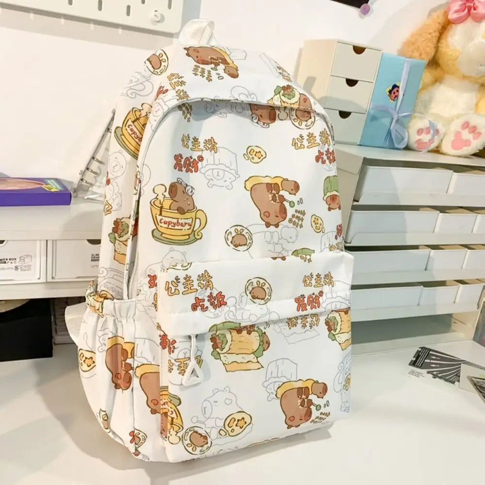 Sac à Dos Kawaii Capybara blanc