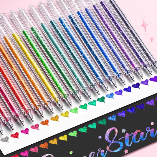 Stylo Kawaii assortiment encre paillette