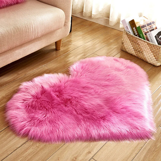 Tapis Kawaii Coeur rose vif