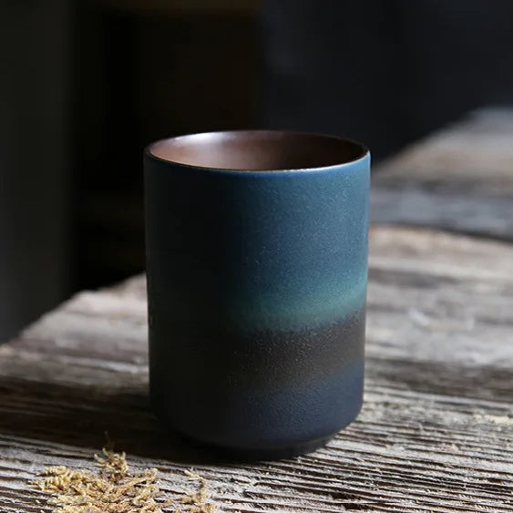 Tasse en Grès Style Japonais bleu et gris
