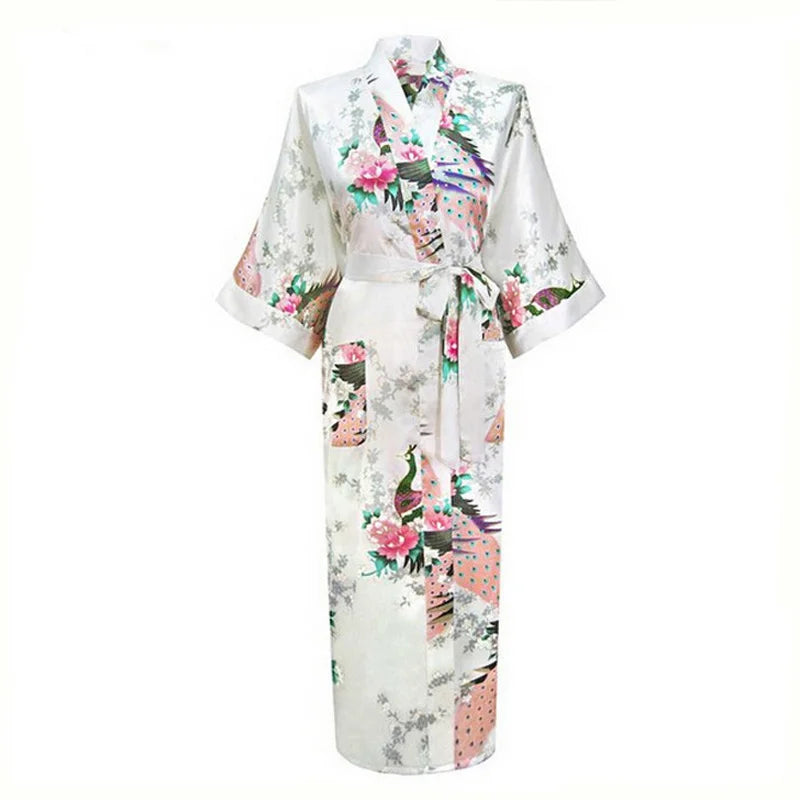 Yukata Kawaii en Satin blanc