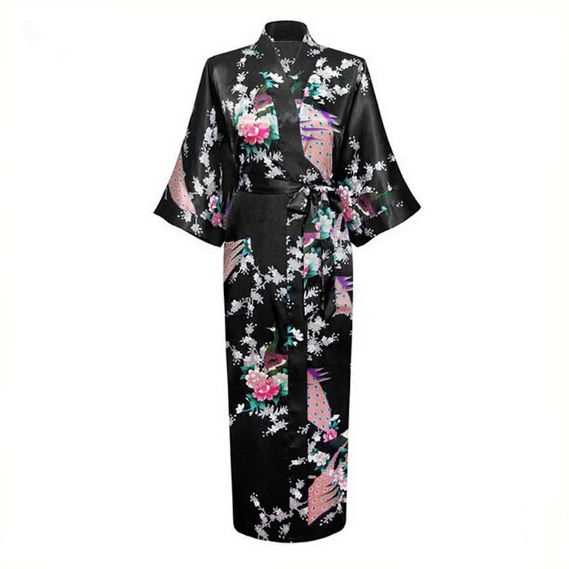 Yukata Kawaii en Satin noir