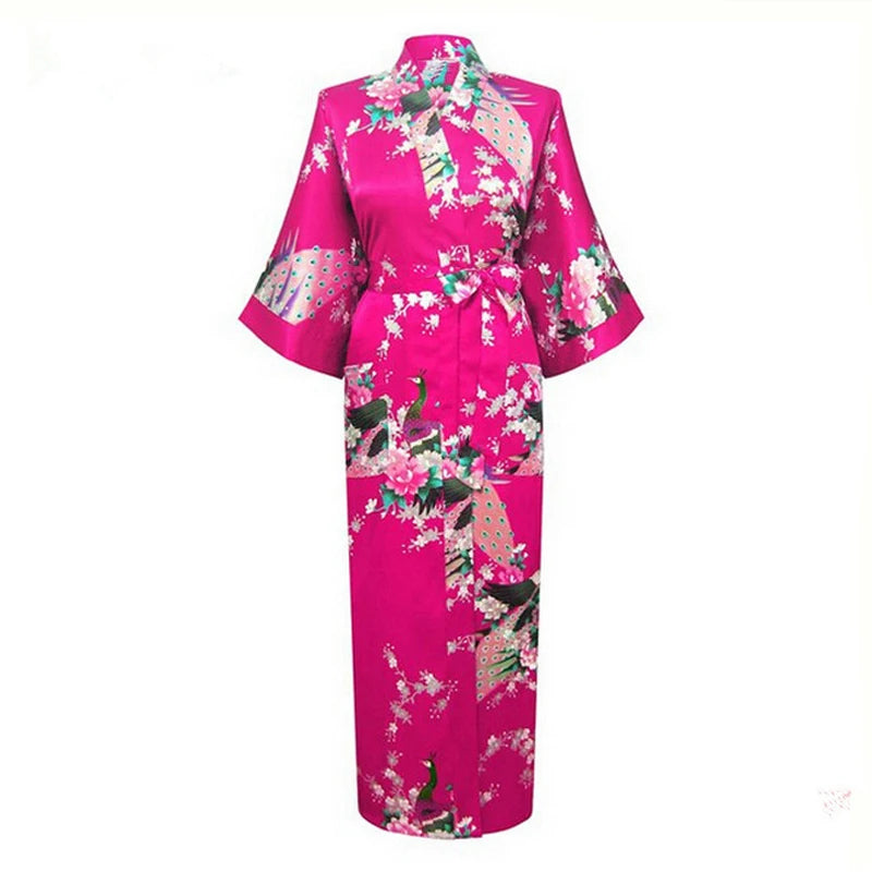 Yukata Kawaii en Satin rose vif
