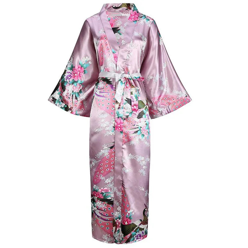 Yukata Kawaii en Satin violet clair