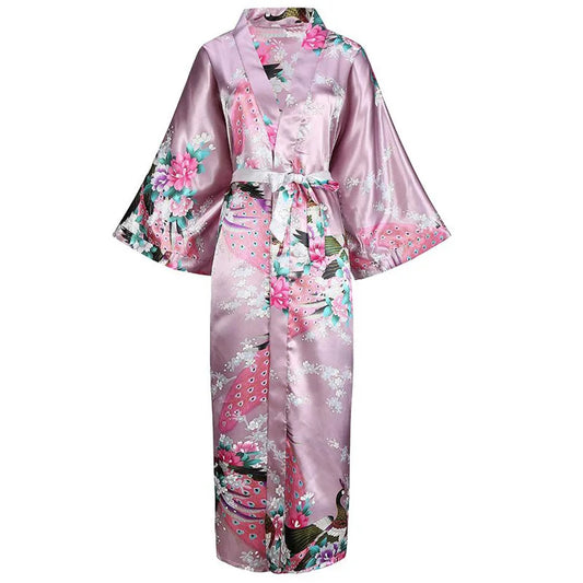 Yukata Kawaii en Satin violet clair